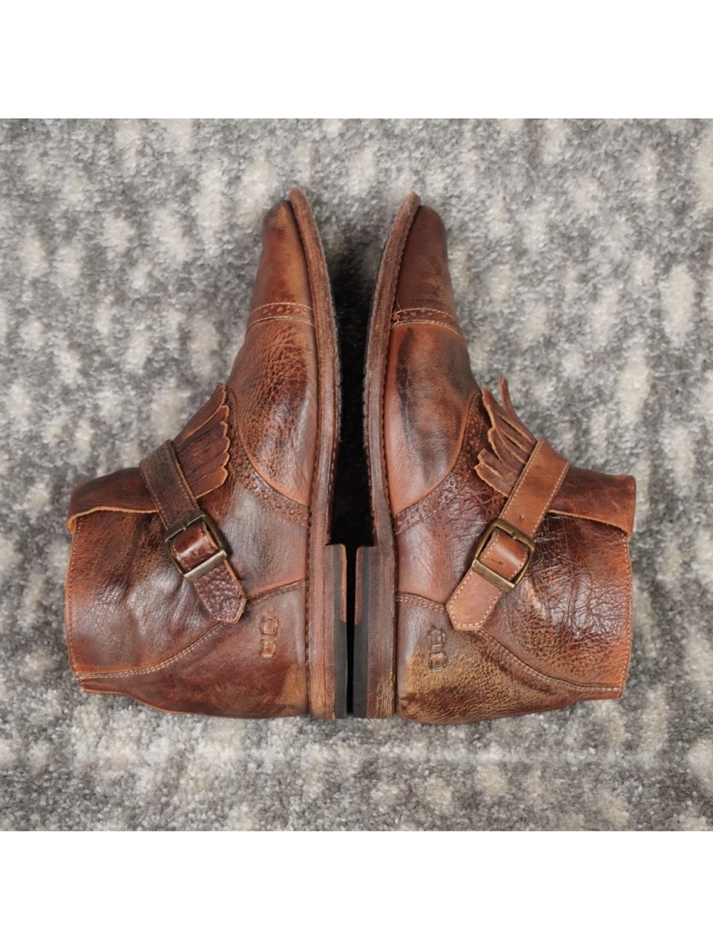 Bed Stu Cobbler Ankle Bootie With Fringe Women’s US8 Brown Leather Inside & Out - Picture 9 of 15